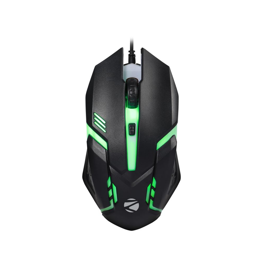 ZEBRONICS Uzi High Precision Wired Gaming Mouse with 4 Buttons, Rainbow LED Lights, DPI Switch with 800/1200/1600/2400 DPI, Plug & Play, 3 Million clicks, Lightweight Mouse